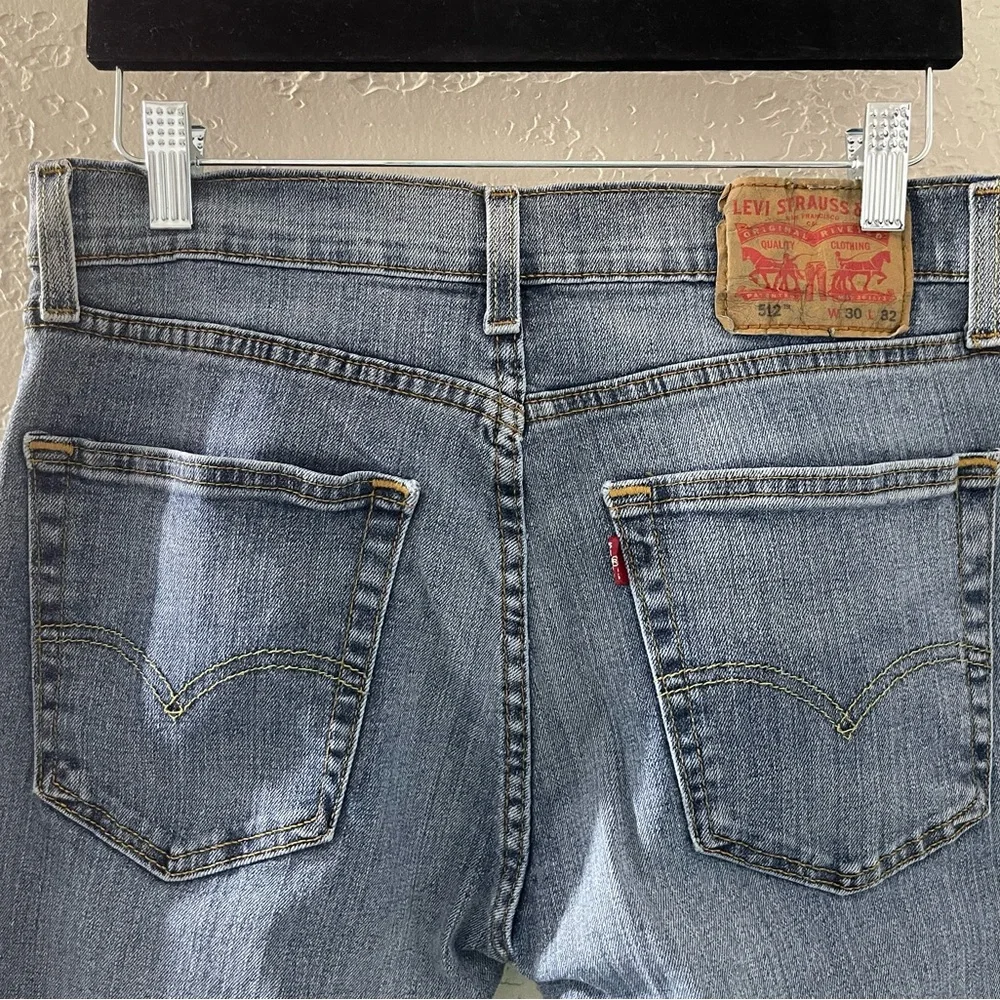 Levi’s‎ 512 Classic Blue Skinny Distressed Jeans for Men Size 30x32